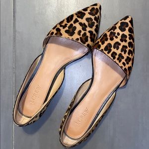J.CREW LEOPARD CALF HAIR FLATS SZ 9